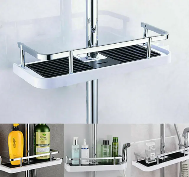 Bathroom Shelf Shower Pole Caddy Rack Storage Organiser Tray Holder Accessories