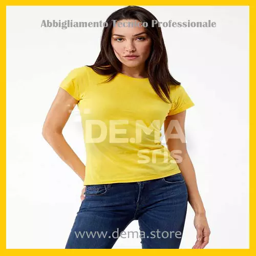 SET 5 T-shirt Maglia Magliette Tshirt da Donna Lavoro in Cotone a Manica Corta