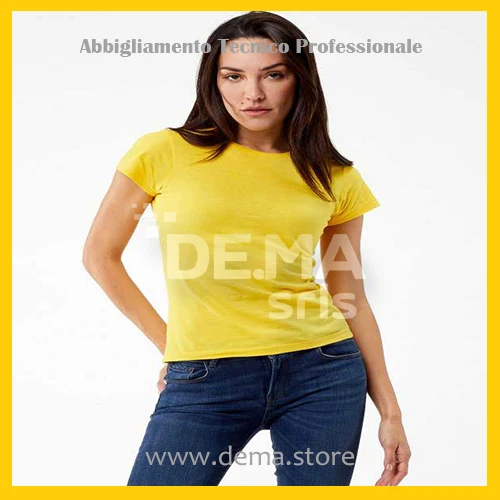 T-shirt Maglia Magliette Tshirt da Donna Lavoro in Cotone a Manica Corta