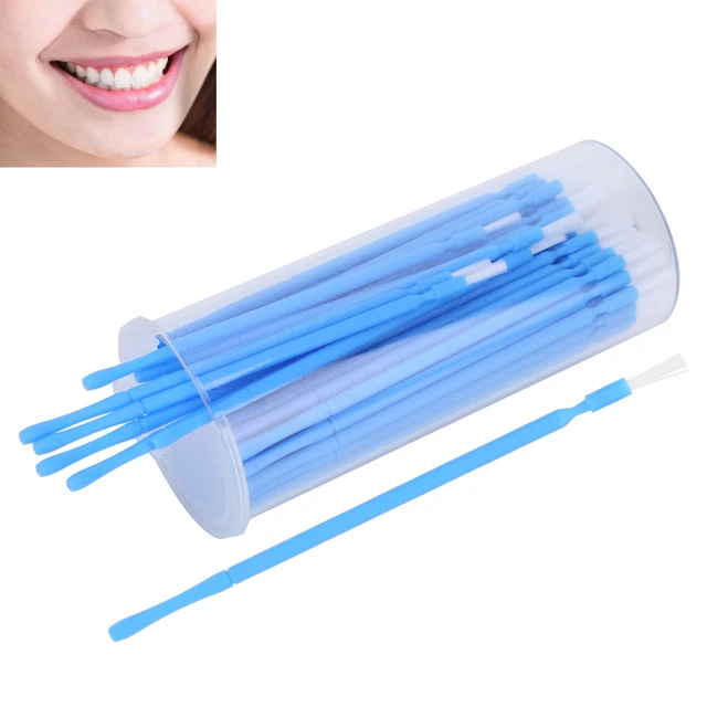100pcs Dental Fluoride Applicator Whitening Cohesive Desensitizer Brush HPT
