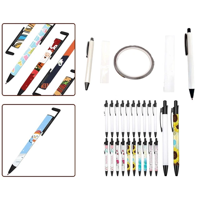 Yexiya 90 Penne A Sublimazione Bianche In Alluminio Con Clip E Guaine Termoretraibili - Penne Personalizzabili Fai-Da-Te, Regalo Per Scuola E Ufficio - 2