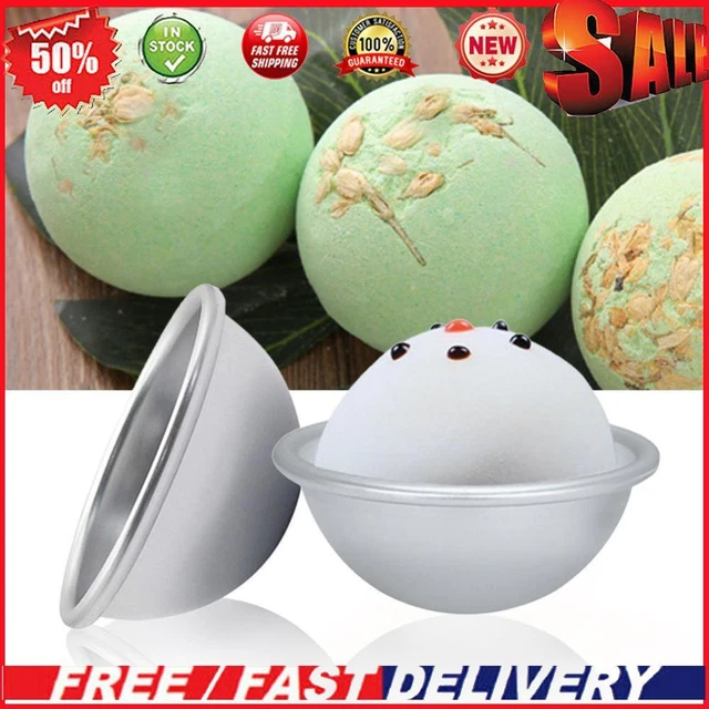 Stampo bomba da bagno semicircolare palla di sale cottura stampo in metallo fai da te (6,5 x 3 cm)
