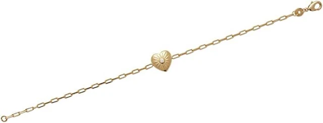 Bracelet Chaîne En Plaqué Or 18 Carats Avec Pendentif Carré En Amazonite - Neuf étiqueté