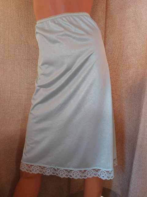 Splendida Gonna Sottogonna Vintage St Michael Mezza Slip Lturq Uk Taglia 18/20 #289