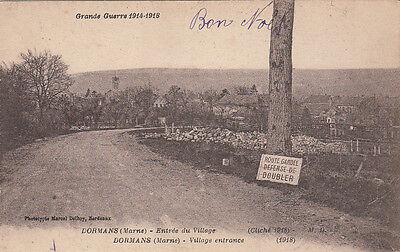 CPA GUERRE 14-18 WW1 MARNE DORMANS entrée du village