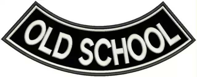 Old School Iron on Bottom Rocker Large Patch for Jacket Vest