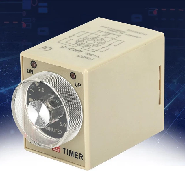 6 Minute Power On Delay Timer Relay for 220VAC Electrical Systems - AH3-