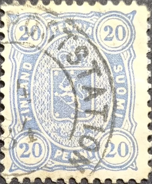 FINLAND 1875 Scarce 20p Used Stamp Perf. 12 1/2 as Per Photos. Cat Value $120.00
