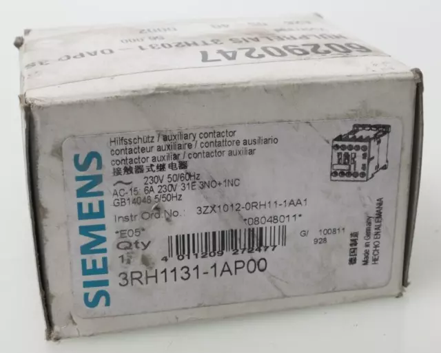 Siemens SIRIUS Hilfsschütz 3RH1131-1AP00 | 3RH1 131-1AP00 | E:05