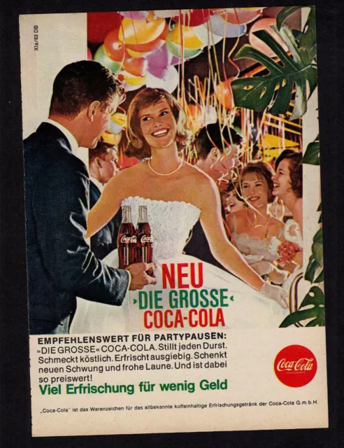 3w5103/ Alte Reklame von 1963 – COCA COLA – Viel Erfrischung für wenig Geld.