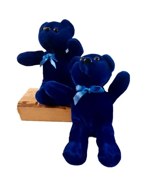 2 Peek-A-Boo Blue Mini Bear Miniature Teddy Baby Plush Stuffed Animal