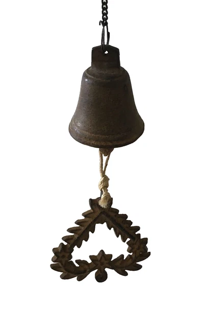 Cloche De Traîneau En Laiton – 20 Grelots Sur Bracelet Cuir – Antique – Déco Noël