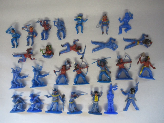 Konvolut - Jean Höfler - W. Germany - Wundertüte : Cowboys + Indianer Figuren