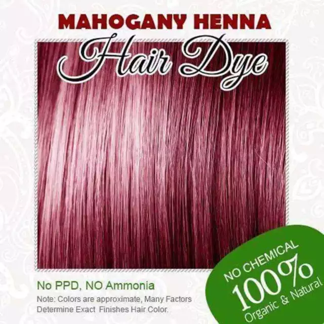 Tinte para el cabello con henna de caoba: henna 100% orgánica y libre de...