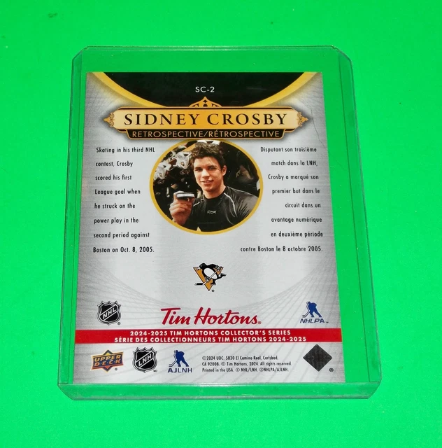 TIM HORTONS 2025 2025 Upperdeck Sidney Crosby Retrospective Hockey Card