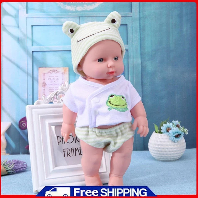 30cm Finished Doll Washable PVC 3D Prop Doll Baby Companion Toys (Green) -