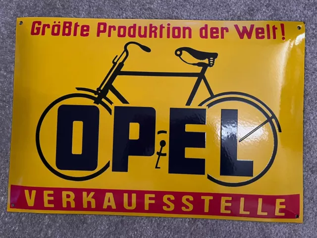 Opel Fahrrad Schild Emaille Wie Neu Emailleschild