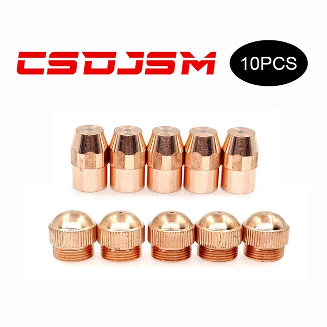 10pcs 19918 Plasma Electrode HF and 19916 Plasma Nozzle Tip 60Amp For PT-17A