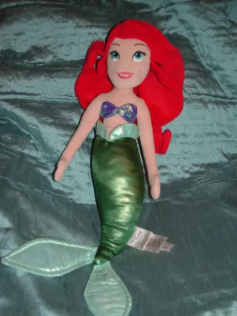 Disney Store  The Little Mermaid Large 18" Ariel  Plush Soft Doll Toy  (A)