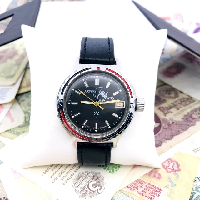 🤿 Raro orologio Amphibian Vostok Bubble diver Amphibia Wostok 2414 anni '90...