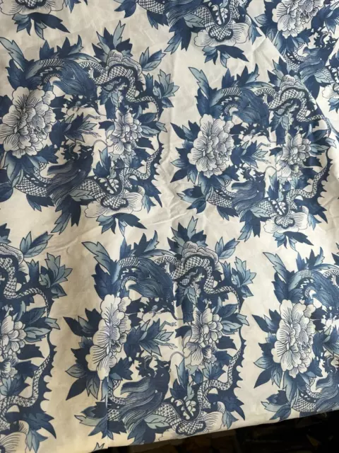 Hoja de colección Ralph Lauren azul nanking completa plana azul blanco chinoiserie