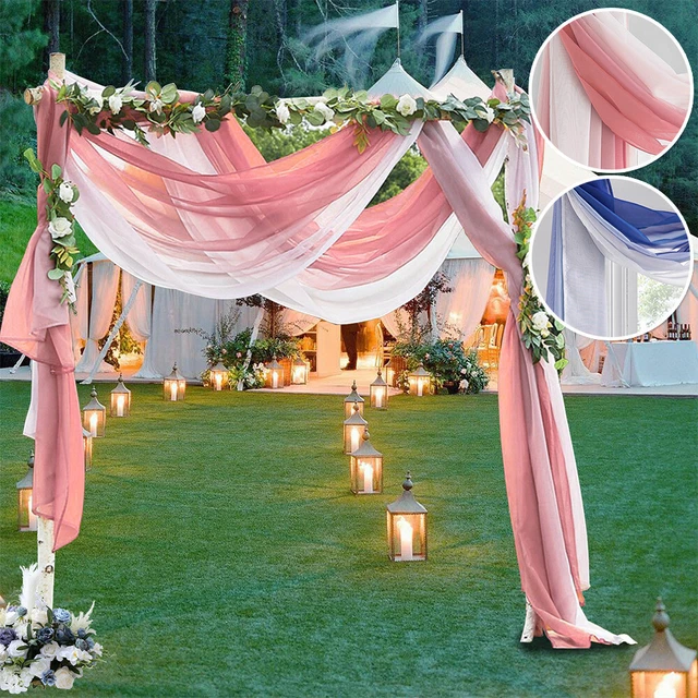 Hochzeitsbogen Drape Hochzeit Party Deko Vorhang Tüll Querbehang Gardinen DE
