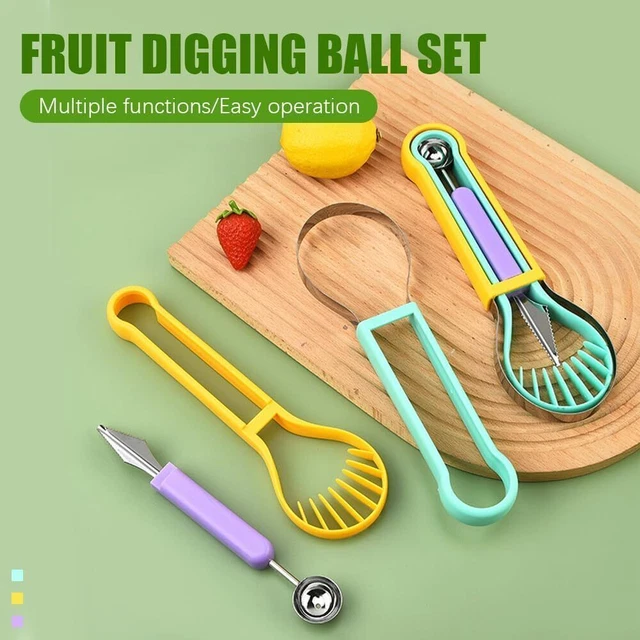 MELON BALLER SCOOP Set, 2024 Upgrade 4 In 1 Stainless Steel Fruit