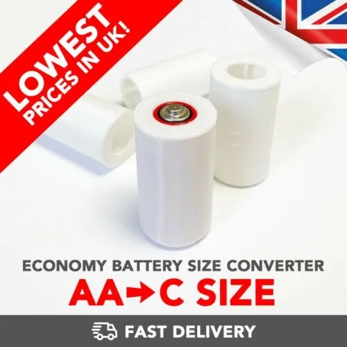AA To C Size Battery Converter Adapter Case Box - CHEAP (x1 x2 x4 x6 x8 x10) -UK