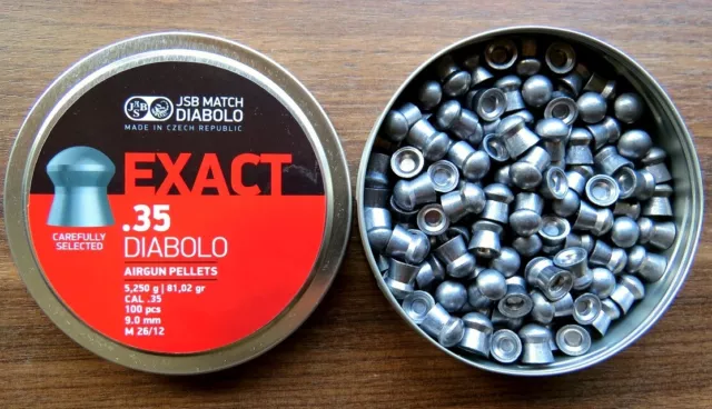 Diabolos JSB EXACT -  9mm / .35 - 5,25 g Rundkopf Diabolos, Field Target !