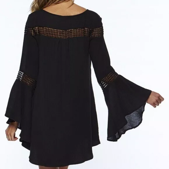 L*Space Bloomfield Swim Cover Up Tunic Dress in Black Size Small MSRP $129 2