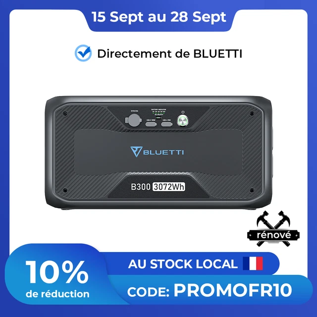 BLUETTI B300 Batterie d'extension 3072Wh LiFePO4 pour AC300/ AC200MAX