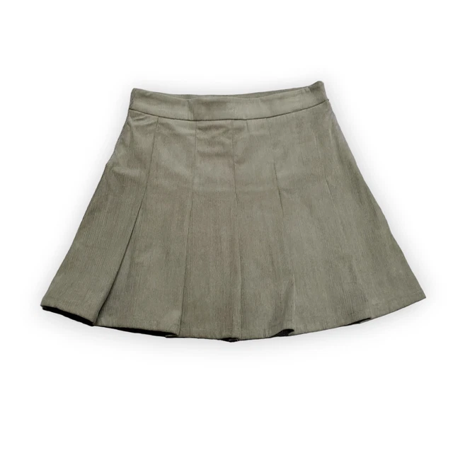 New Hyfve  Green Corduroy Pleated Mini Skirt Medium Y2K