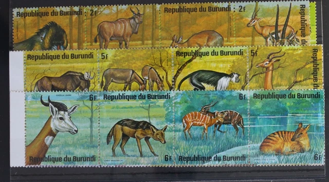 Burundi 1331-1331 postfrisch 6 Viererstreifen, Tierwelt Afrikas #WR846