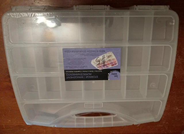 Sistema de almacenamiento de cuentas de joyería artesanal, 23 compartimentos fijos a la caja