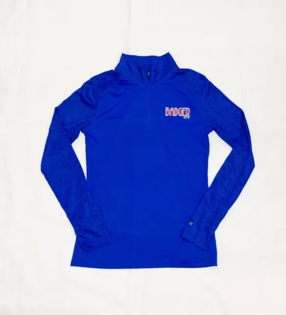 BADGER 1/4 ZIP Athletic Tonal Blend Pullover Jacket Women's M Blue 4179 ...
