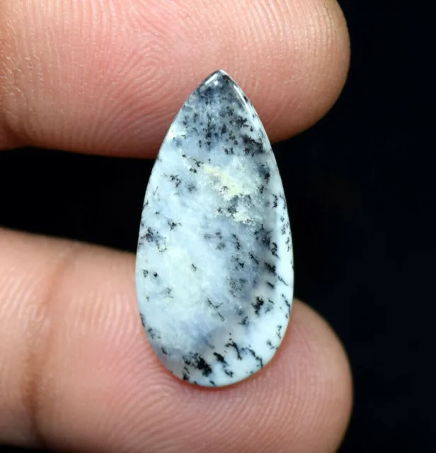 Cabochon de poire d'opale de dendrite naturelle pierre précieuse lâche 7.20...