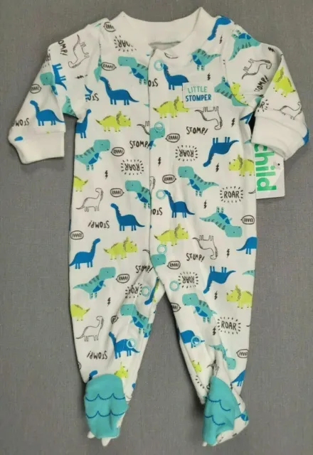 Baby Boy New Child Mine Carter's Preemie Dinosaur Stomper Footed Outfit