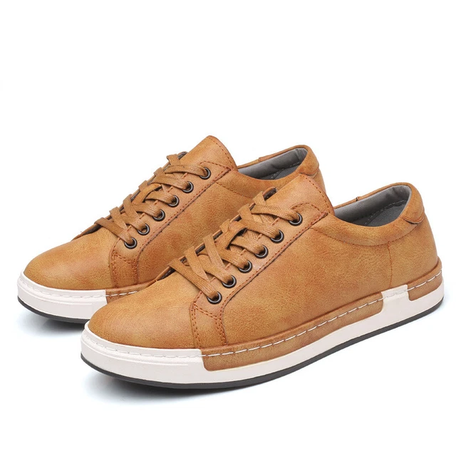 ✈️zapatos De Hombres De Cuero Artificial PU Zapatillas De Tacón Plano Hecho a⭐⭐⭐