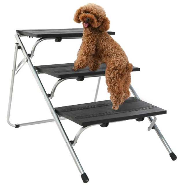 3-stufige Faltbar Haustiertreppe Hunderampe Tiertreppe  Hunde Katze Steighilfe