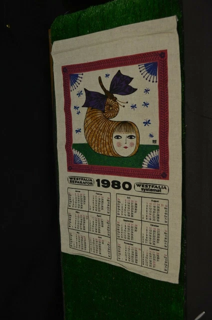 Torchon calendrier, vintage, inutilisé, lin, coton, 1996, 1997, 1999