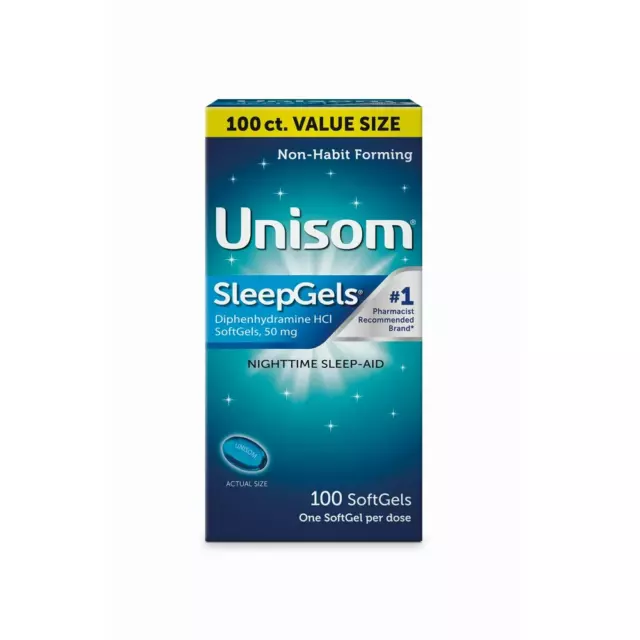 Unisom Pastillas Cápsulas Blandas, Sleep-Aid, Difenhidramina Hci , 100 Count