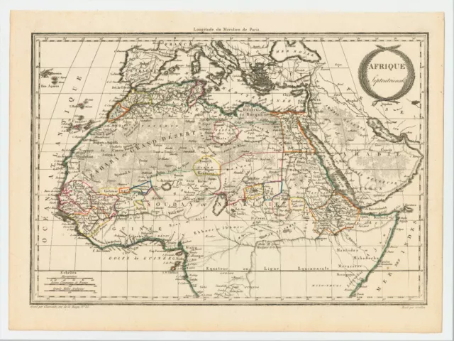 Antique Map "Afrique Septentrionale" Conrad Malte-Brun / M. Lapie, 1812.