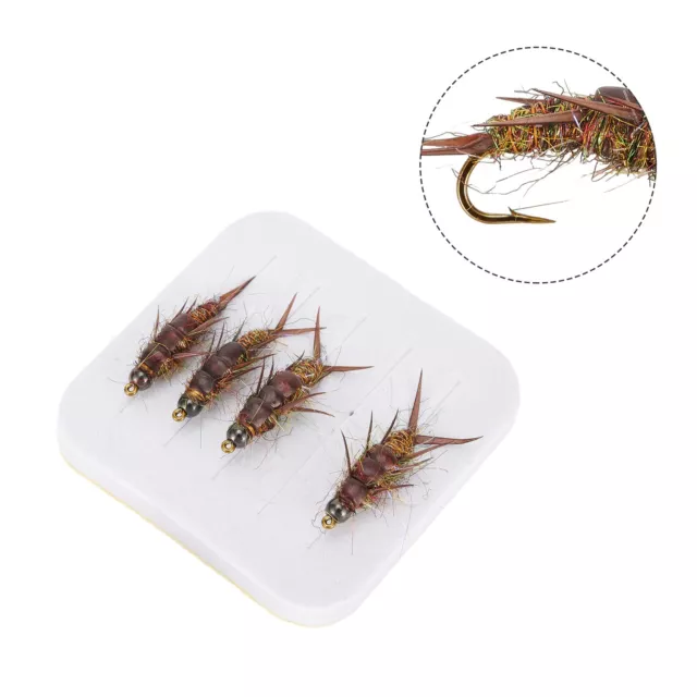 High Carbon Steel Stonefly Nymph Fishing Lure 5pcs Set for Trout Bass Grayling