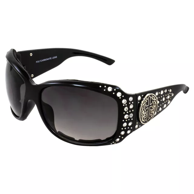 Rodeo Queen Mercy Padded Motorcycle Cross Sunglasses for Women Black Frame w/