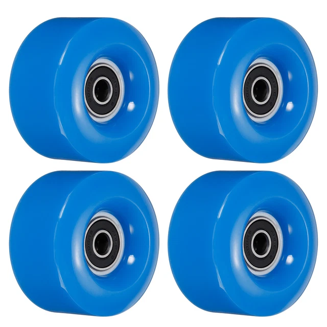 ROLLER SKATE WHEELS with Bearings Quad Skate Replacement Outdoor, Blue