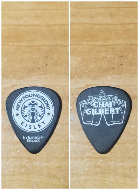New Found Glory NFG Chad Gilbert Starbucks Eisley Chai black Tour Guitar Pick