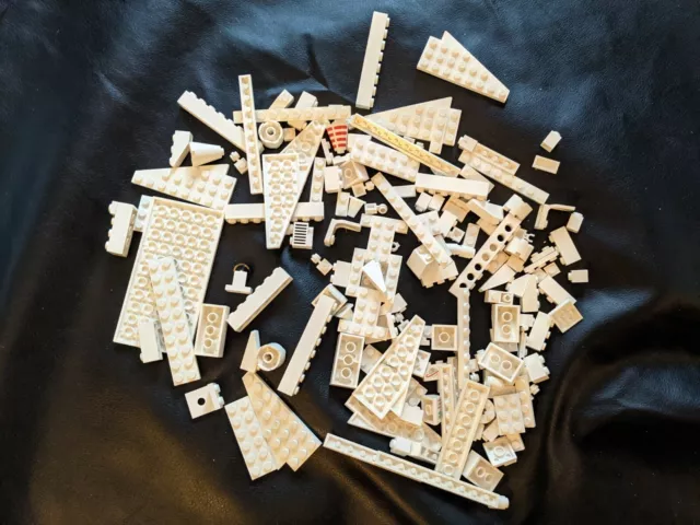 Lego Lot De 150 + Vintage Classique Blanc Tuiles Lisse Plat Long Imprimé