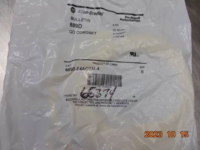 Allen Bradley 889D-F4Acdm-4 Ser. B 889D Qd Cordset