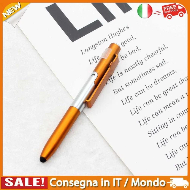 IT 4 in 1 Multi-use LED Folding Light Screen Stylus Touch Ballpoint Pen (Gold)