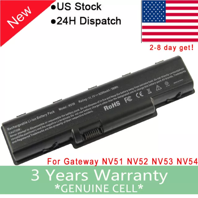 5200mAh 6Cell Battery for Gateway NV52 NV53 NV54 NV56 NV58 AS09A61 Acer Aspire F